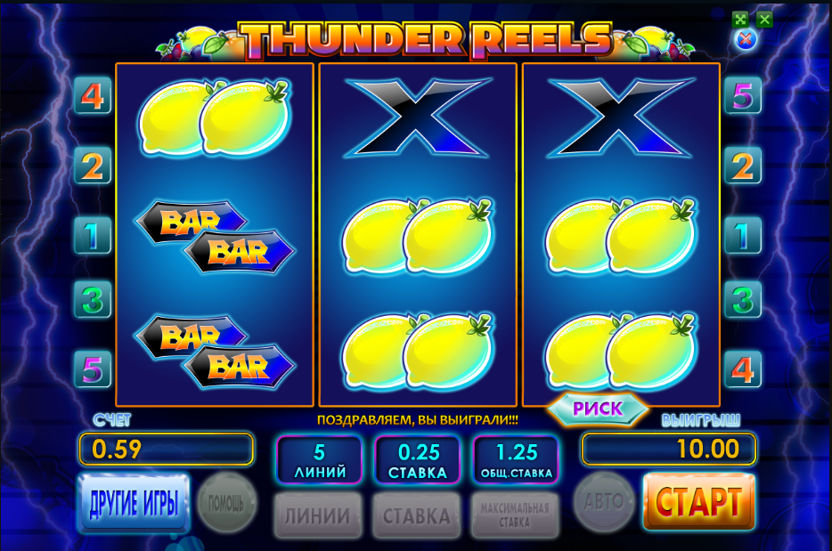 Игровой автомат Thunder Reels