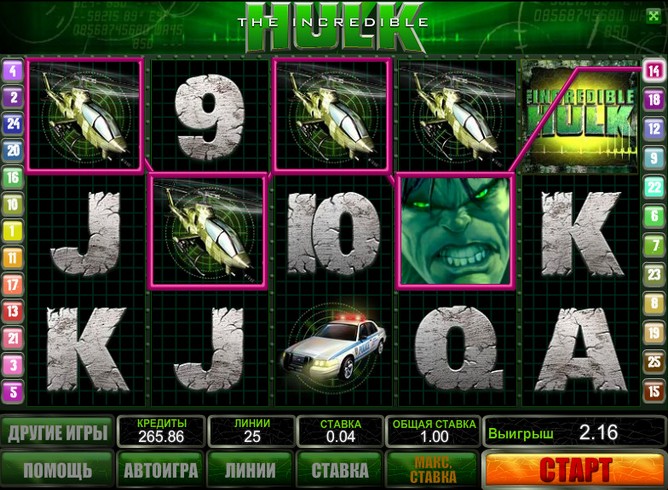 Игровой автомат Incredible Hulk